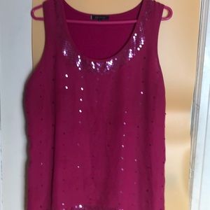 Anne Klein Sequin Neck Top XL Like New!